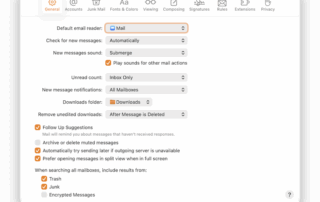Mac Mail Settings Window